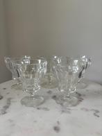 Set van 6 klassieke ijscoupes met voet, Glas of Glazen, Gebruikt, Ophalen of Verzenden, Glas