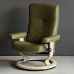 NIEUW: Stressless Dover Small Classic Groen Leer, Ophalen, Nieuw, Modern, 50 tot 75 cm