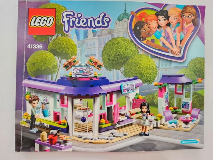 LEGO Friends 41336 Emma's Art Café, Kinderen en Baby's, Speelgoed | Duplo en Lego, Zo goed als nieuw, Lego, Complete set, Ophalen of Verzenden