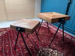 Set van 2 salontafels of bijzettafels, Ophalen, 50 tot 100 cm, Vierkant, Zo goed als nieuw