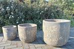 Geglazuurde pot antiqeu bullet stretched In drie maten., Ophalen, Rond, Nieuw, Tuin