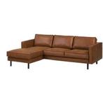 Loungebank - Microleder - Cognac - Industrieel - Zgan, Huis en Inrichting, Banken | Bankstellen, Ophalen, 250 tot 300 cm, Hoekbank