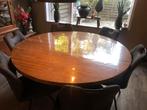 Teak houten tafel rond 160 cm, Huis en Inrichting, Tafels | Eettafels, 150 tot 200 cm, Zo goed als nieuw, Vijf personen of meer