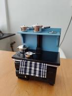 1:12 miniatuur theedoek blauw geruit voor poppenhuis, Ophalen of Verzenden, Nieuw, Textiel