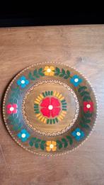 Houten decoratief bord met bloemenpatroon, Ophalen of Verzenden