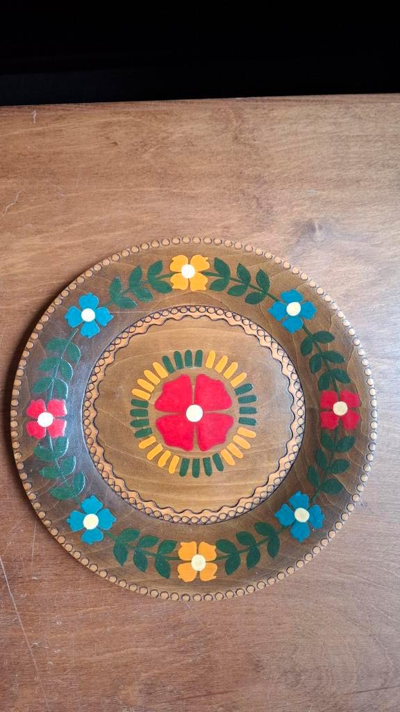 Houten decoratief bord met bloemenpatroon, Huis en Inrichting, Woonaccessoires | Wanddecoraties, Ophalen of Verzenden