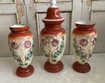 Brocante - vintage glazen vazen - kaststel / Beschilderd, Ophalen of Verzenden