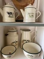 Emaille servies boerderij set, Huis en Inrichting, Keuken | Servies, Overige materialen, Overige typen, Ophalen of Verzenden, Zo goed als nieuw