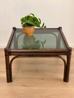 Vintage Bamboe Salontafel met Glasplaat, Antiek en Kunst, Ophalen