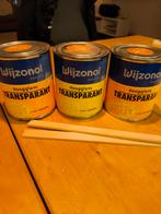 3 blikken Wijzonol transparante vakverf nieuw, Doe-het-zelf en Verbouw, Verf, Beits en Lak, Ophalen, Nieuw, Overige kleuren