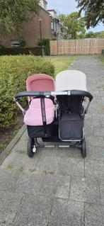 bugaboo donkey duo tweeling kinderwagen beige/crème,roze, Kinderen en Baby's, Tweelingen en Meerlingen, Ophalen, Gebruikt, Kinderwagen of Buggy