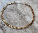 Vergulde elegante ketting met dubbele kettingen choker, Overige materialen, Verstelbaar, Ophalen of Verzenden, Zo goed als nieuw