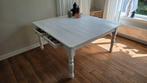 Te koop: mooie houten eettafel met 4 laatjes, Huis en Inrichting, Ophalen, Gebruikt, 100 tot 150 cm, Vierkant