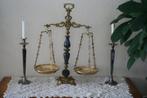 Antieke zeer mooie grote weegschal met 2 koperen schaltjes, Antiek en Kunst, Ophalen of Verzenden