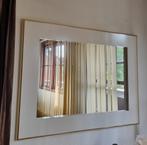 Spiegel wit met messing rand 75 bij 100, Ophalen of Verzenden, Zo goed als nieuw, 75 tot 100 cm, Minder dan 100 cm