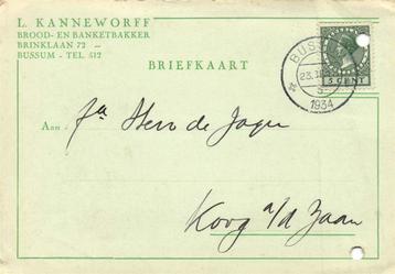 L. Kanneworff, Bussum - 02.1934 - briefkaart beschikbaar voor biedingen