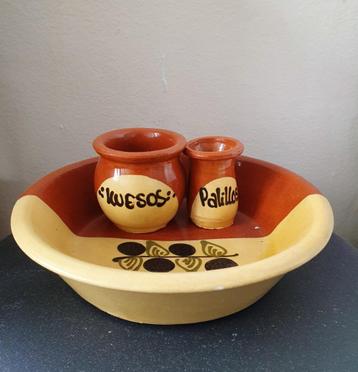 Vintage mediterraans aardewerk tapas set beschikbaar voor biedingen