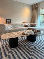 PTMD salontafel ingelegd met hout, Huis en Inrichting, Tafels | Salontafels, Ophalen, 100 tot 150 cm, Rond, 50 tot 100 cm