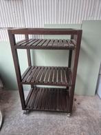 Houten trolley met 3 planken, Huis en Inrichting, Kasten | Stellingkasten, Ophalen, Gebruikt