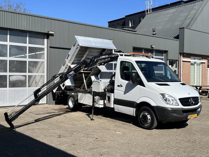 Mercedes-Benz Sprinter 513 2.2 CDI 432 Kipper Hiab 022 laadk, Auto's, Bestelauto's, Bedrijf, Te koop, ABS, Airbags, Alarm, Centrale vergrendeling
