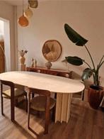 Vintage traventin eettafel, Huis en Inrichting, Tafels | Eettafels, Ophalen, 200 cm of meer, 50 tot 100 cm, Zo goed als nieuw