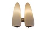 Fantastische vintage dubbel cone wandlamp design Louis Kalff, Ophalen of Verzenden, Gebruikt, Glas