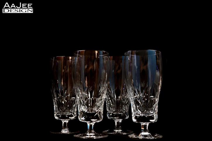 4 Leerdam – Carola – Vruchtensapglas op voet – A.D. Copier, Verzamelen, Glas en Borrelglaasjes, Gebruikt, Overige typen, Ophalen of Verzenden