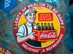 Emaille reclamebord Coca Cola, Verzamelen, Ophalen of Verzenden, Gebruikt, Reclamebord