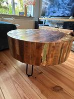 Salontafel hout, Huis en Inrichting, Tafels | Salontafels, Ophalen, 50 tot 100 cm, Rond, Zo goed als nieuw