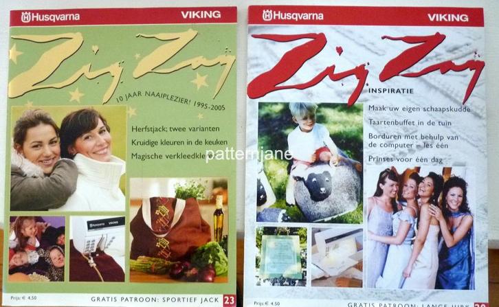 2 x ZIG ZAG *husquarna  met burda patronen enz., Hobby en Vrije tijd, Kledingpatronen, Zo goed als nieuw, Overige typen, Vrouw
