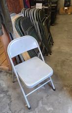 klapstoelen metaal grijs en legergroen, gebruikt, Vintage, Gebruikt, Vintage, Ophalen of Verzenden, Metaal