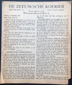 WOII Zeeuwsche Koerier za 18 November 1944 origineel, Verzamelen, Nederland, Overige typen, Ophalen of Verzenden, Landmacht