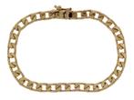 Massieve gouden unisex Vintage schakel armband 18,5cm, Sieraden, Tassen en Uiterlijk, Armbanden, Goud, Goud, Met edelsteen, Ophalen of Verzenden