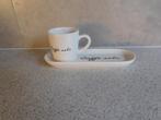 Espresso kop en schotel Caffè Solo Riviera Maison, Huis en Inrichting, Verzenden, Zo goed als nieuw, Overige stijlen, Kop(pen) en/of Schotel(s)