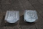 Vintage glazen plafonnieres (2), Gebruikt, Vintage, Ophalen of Verzenden, Glas