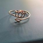 Ethnasia flower of lotus sterling zilver ring verstelbaar, Nieuw, Ophalen of Verzenden, Dame, Zilver