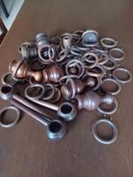 Houten gordijnringen evt met steunders, Ophalen of Verzenden, Gebruikt