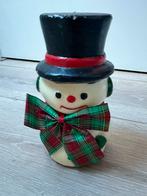 Vintage kerstkaars sneeuwpop retro ongeveer 18 cm hoog, Diversen, Kerst, Ophalen of Verzenden, Zo goed als nieuw