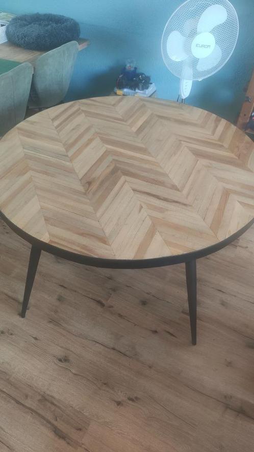 Ronde eettafel, Huis en Inrichting, Tafels | Eettafels, Zo goed als nieuw, 100 tot 150 cm, 100 tot 150 cm, Vier personen, Rond