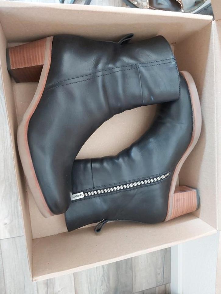 Shabbies Amsterdam leren laarzen enkelboots schoenen 41, Kleding | Dames, Schoenen, Zo goed als nieuw, Hoge laarzen, Zwart, Verzenden