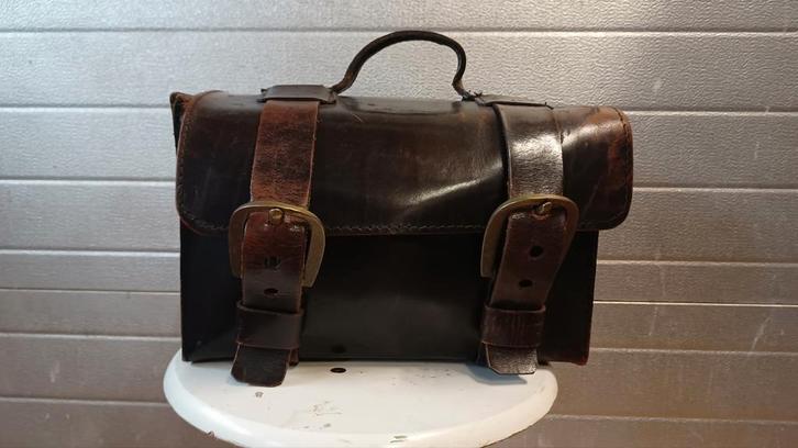 Mooie Echt Leren Tas, Sieraden, Tassen en Uiterlijk, Tassen | Reistassen en Weekendtassen, Gebruikt, Bruin, Minder dan 40 cm, Minder dan 20 cm