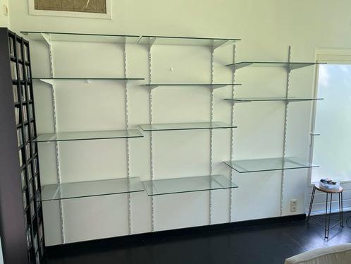 Wandsysteem schapdragers met Glasplaten, Huis en Inrichting, Woonaccessoires | Wandplanken en Boekenplanken, Gebruikt, Ophalen