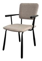 Eetkamerstoel Brix 'Finn' Zwart/Beige | Japandi Design, Overige kleuren, Japandi, Hotel Chique, Modern, Ophalen of Verzenden, Metaal