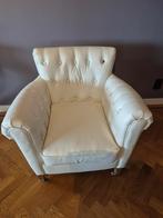 Riviera Maison Paramount Fauteuil + poef van Pellini Leer, Huis en Inrichting, Fauteuils, Ophalen, Gebruikt, 75 tot 100 cm, Leer