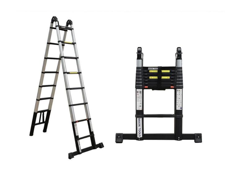 Telescopische Vouwladder 2,20 meter, Doe-het-zelf en Verbouw, Ladders en Trappen, Nieuw, Trap, 2 tot 4 meter, Opvouwbaar of Inschuifbaar