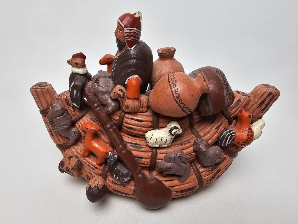 # Noach's Ark Keramiek Sculptuur - Peru, Antiek en Kunst, Ophalen of Verzenden