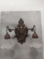 Grote antieke bronzen cupido engelen wandlamp, Antiek en Kunst, Ophalen of Verzenden