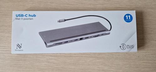 Zgan USB-C hub Nuvance met HDMI, USB C, VGA, netwerk, Computers en Software, Dockingstations, Zo goed als nieuw, USB-hub, Laptop
