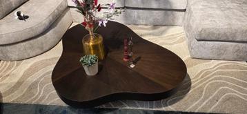 Organische Salontafel Donker buin – 150 x 110 cm Showmodel beschikbaar voor biedingen