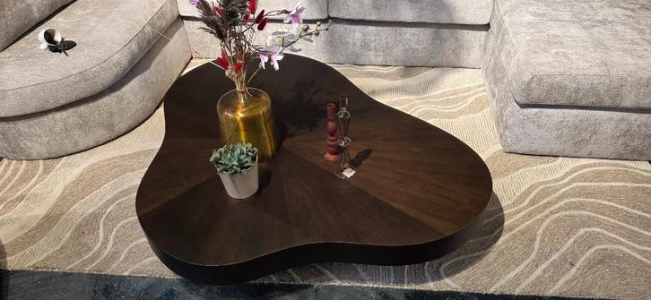 Organische Salontafel Donker buin – 150 x 110 cm Showmodel, Huis en Inrichting, Tafels | Salontafels, Zo goed als nieuw, Minder dan 50 cm